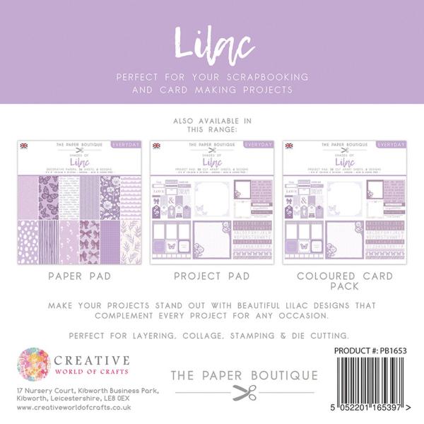 The Paper Boutique - Colour Card -  Everyday shades of Lilac  - 8x8 Inch - Cardstock
