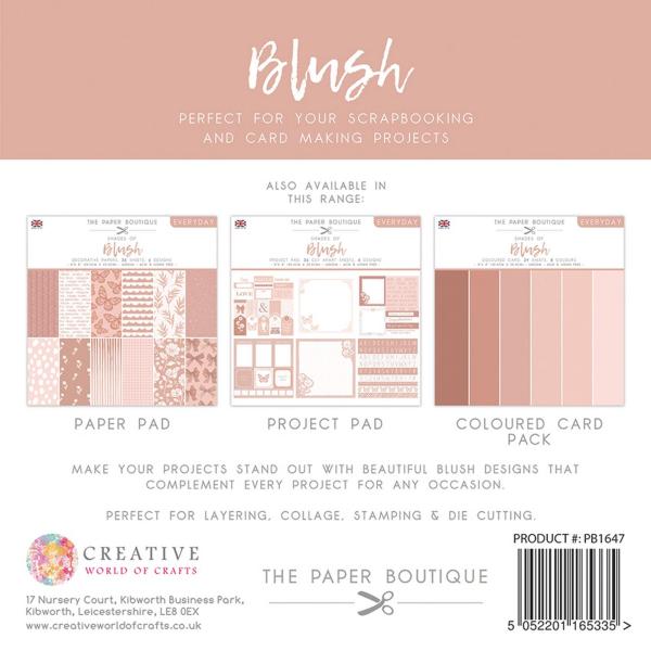 The Paper Boutique - Colour Card -  Everyday shades of Blush  - 8x8 Inch - Cardstock