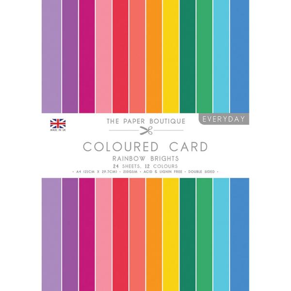 The Paper Boutique - Coloured Card - Everyday Rainbow brights - A4 - Cardstock