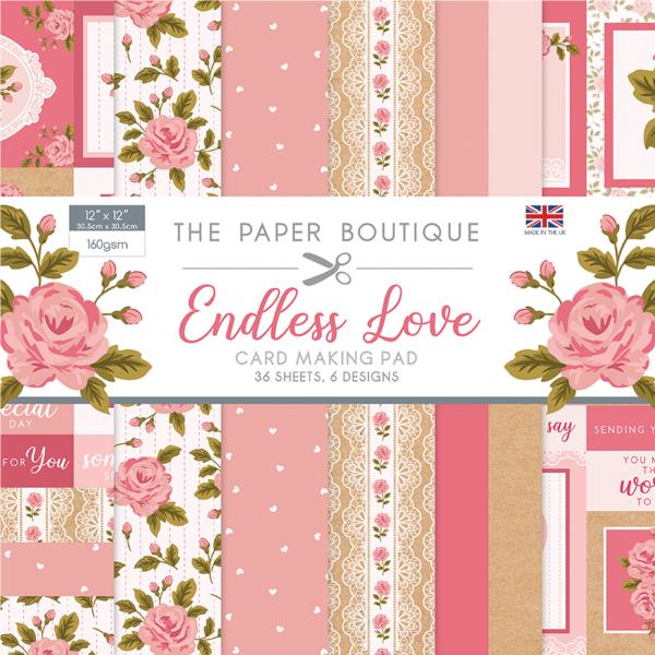 The Paper Boutique - Card-Making Pad -  Endless love  - 12x12 Inch - Paper Pad - Designpapier