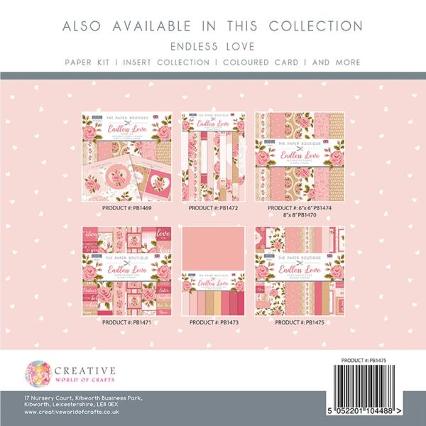 The Paper Boutique - Card-Making Pad -  Endless love  - 12x12 Inch - Paper Pad - Designpapier