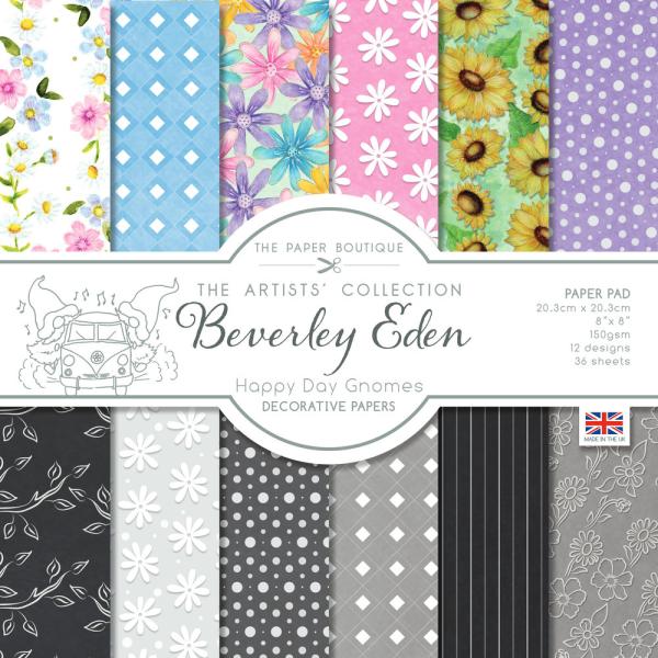 The Paper Boutique - Decorative Paper - Happy Day Gnomes  - 8x8 Inch - Paper Pad - Designpapier