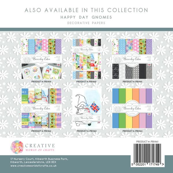 The Paper Boutique - Decorative Paper - Happy Day Gnomes  - 8x8 Inch - Paper Pad - Designpapier