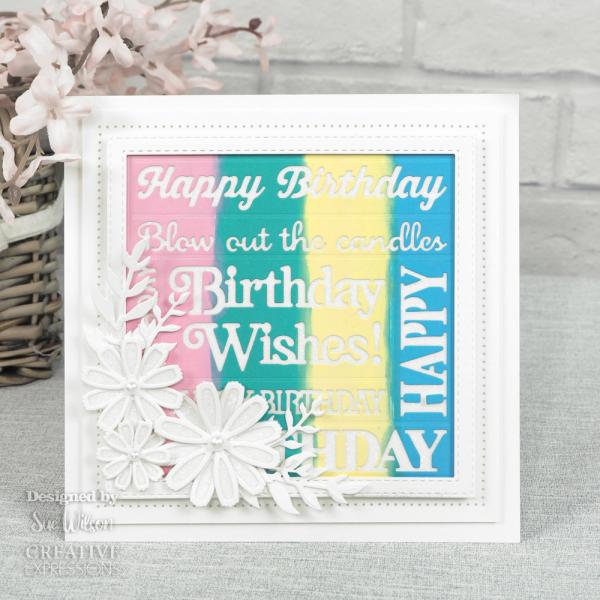 Creative Expressions - Craft Dies - Birthday Wihes - Stanze