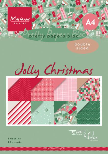 Marianne Design - Paper Pad A4 - Jolly Christmas - Designpapier 