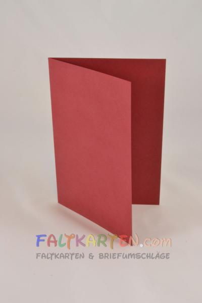 Doppelkarte - Faltkarte 240g/m² DIN B6 in bordeaux-rot