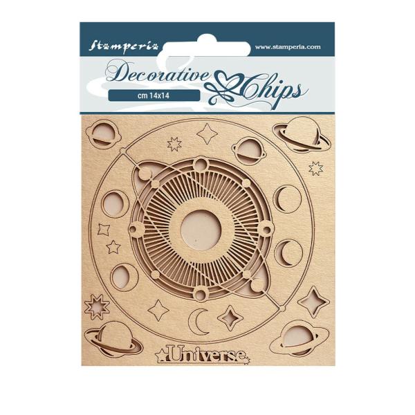Stamperia " Cosmos Infinity Universe" Decorative Chips - Holzmotive