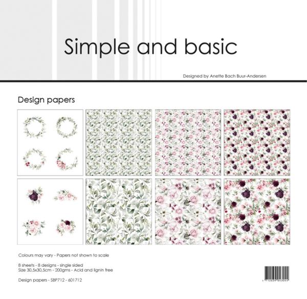 Simple and Basic "Beautiful Roses " Paper Pack 12x12 Inch 