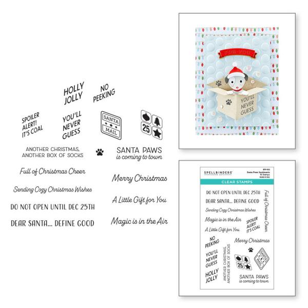 Spellbinders - Stempelset - "Santa Paws Sentiments" - Silikonstempel