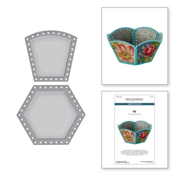 Spellbinders Box Die "Vintage Handcrafted Hexagon Base and Side Bowl Deep"