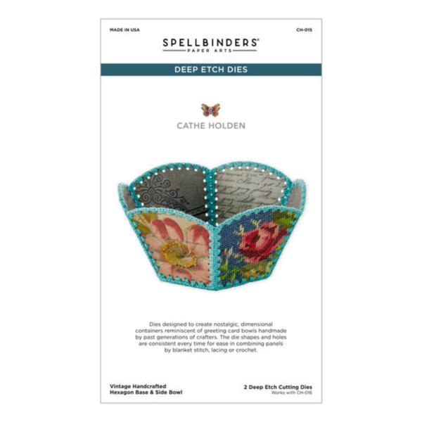 Spellbinders Box Die "Vintage Handcrafted Hexagon Base and Side Bowl Deep"
