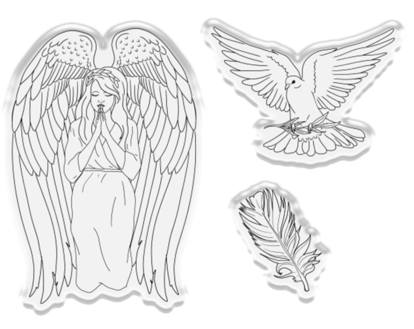 Crafters Companion - Stamp & Dies -Ethereal Angels - Stempel & Stanze 
