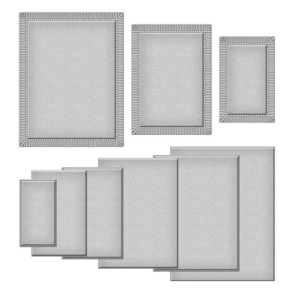 Spellbinders - Die Cuts - "Fluted Classics Rectangles Etched Dies" - Stanzteile