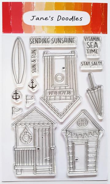 Janes Doodles "Beach Hut " Clear Stamp - Stempelset