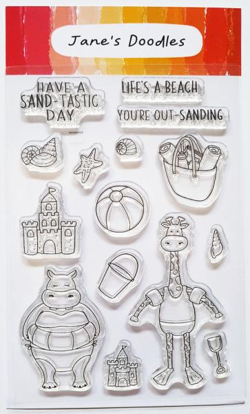 Janes Doodles " Life's A Beach" Clear Stamp - Stempelset