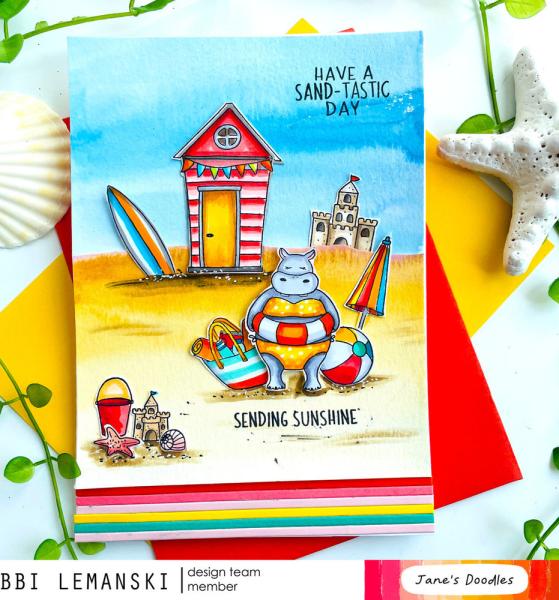 Janes Doodles " Life's A Beach" Clear Stamp - Stempelset