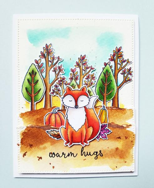 Janes Doodles " Sleepy Fox" Clear Stamp - Stempelset