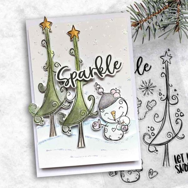 Polkadoodles  -Stempel - " Sparkle Kingdom Snowman  " - Clear Stamp-Set