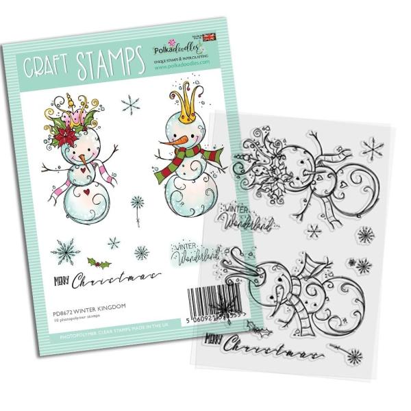 Polkadoodles  -Stempel - " Winter Kingdom Snowmen  " - Clear Stamp-Set