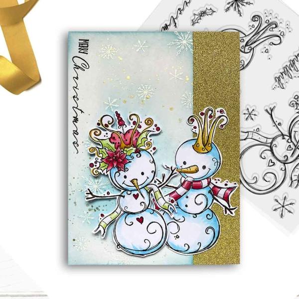 Polkadoodles  -Stempel - " Winter Kingdom Snowmen  " - Clear Stamp-Set