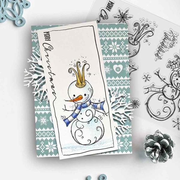 Polkadoodles  -Stempel - " Winter Kingdom Snowmen  " - Clear Stamp-Set