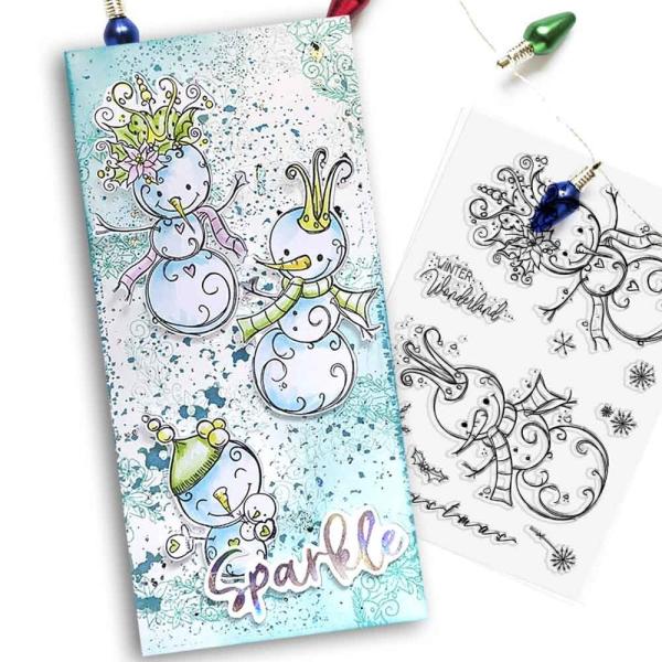 Polkadoodles  -Stempel - " Winter Kingdom Snowmen  " - Clear Stamp-Set