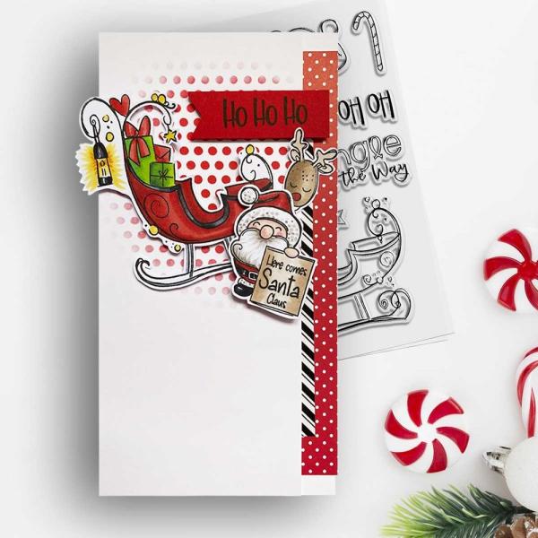 Polkadoodles  -Stempel - " Jingle All the Way  " - Clear Stamp-Set