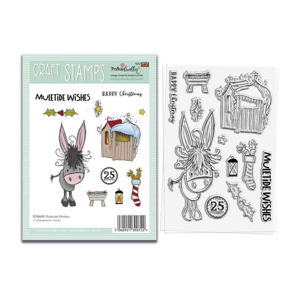Polkadoodles  -Stempel - " Muletide Wishes " - Clear Stamp-Set