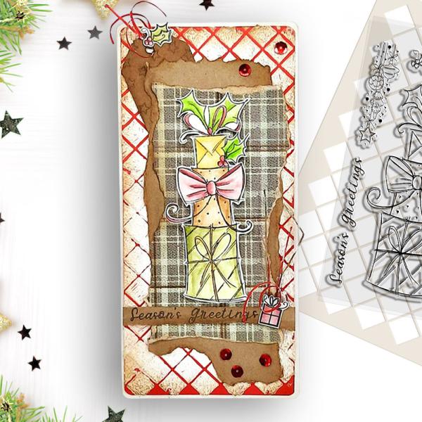 Polkadoodles  -Stempel - " Piles of Presents  " - Clear Stamp-Set