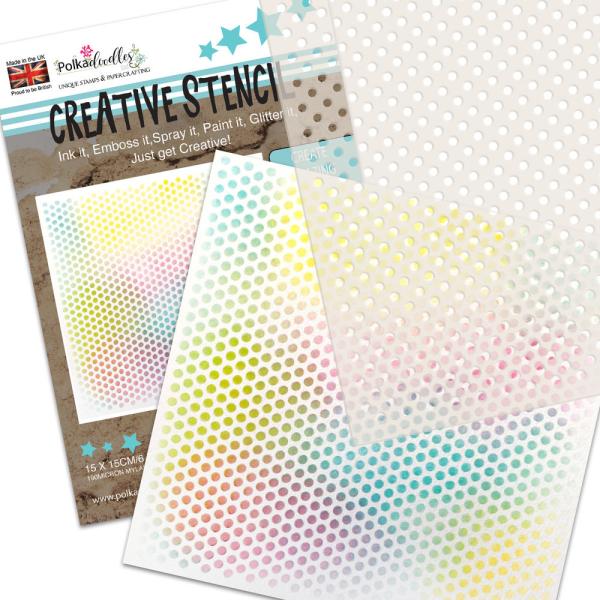 Polkadoodles  -Stencil - " Polka Dot Mesh  " - Schablone 