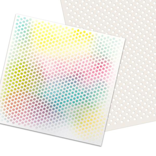 Polkadoodles  -Stencil - " Polka Dot Mesh  " - Schablone 