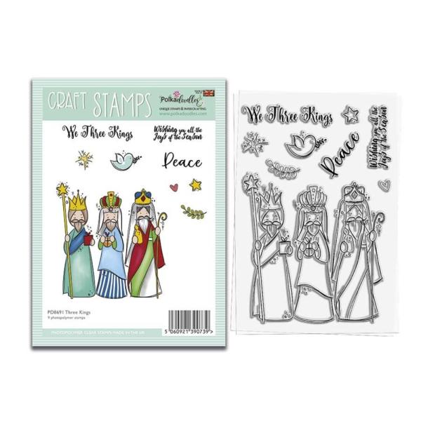 Polkadoodles  -Stempel - " Three Kings " - Clear Stamp-Set