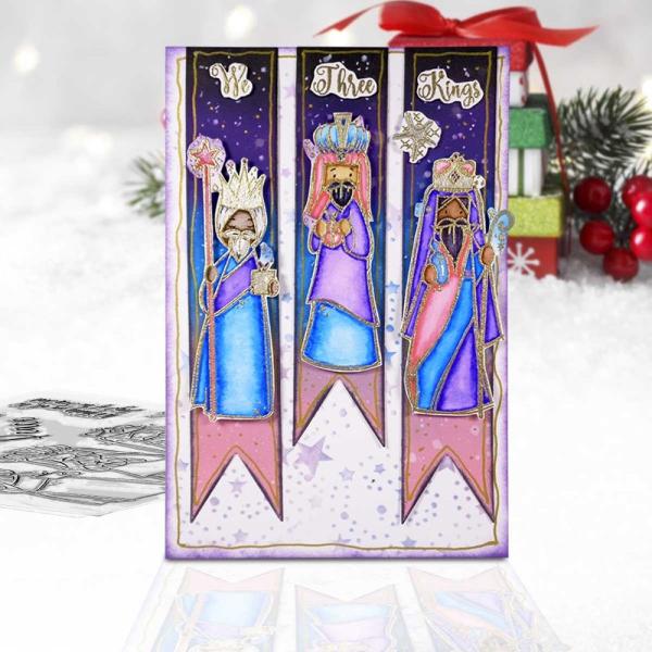 Polkadoodles  -Stempel - " Three Kings " - Clear Stamp-Set