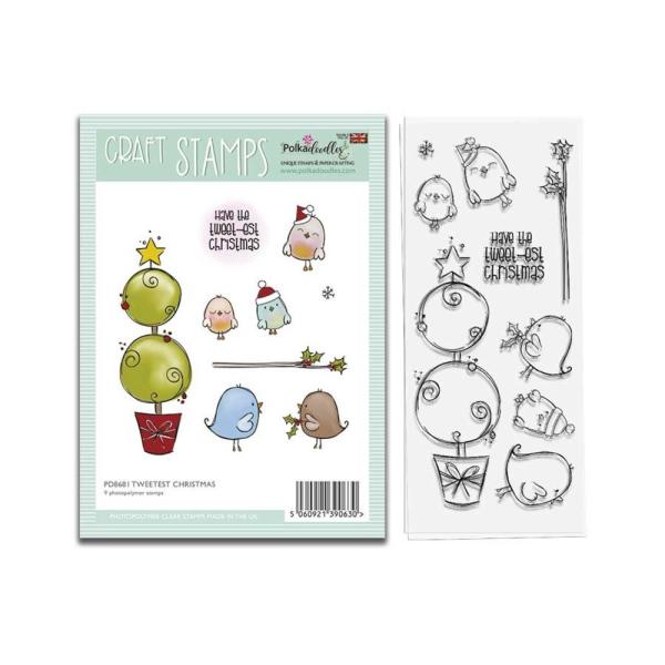 Polkadoodles  -Stempel - " Tweetest Christmas " - Clear Stamp-Set