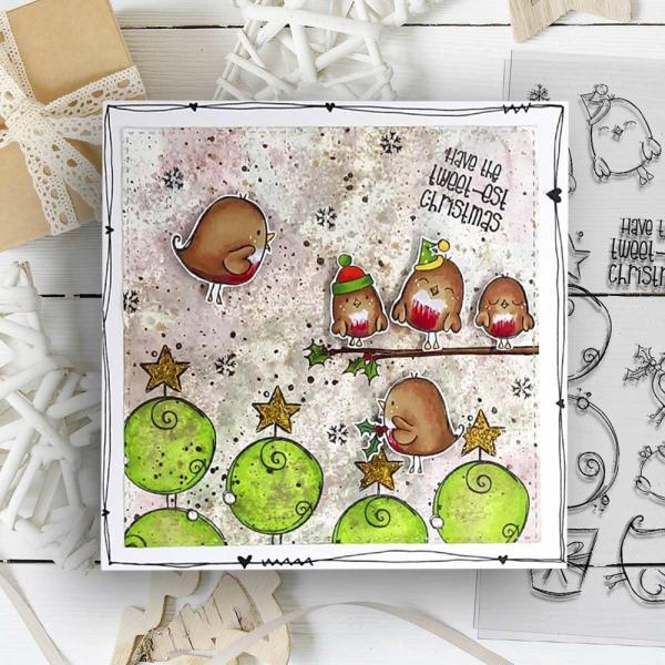 Polkadoodles  -Stempel - " Tweetest Christmas " - Clear Stamp-Set