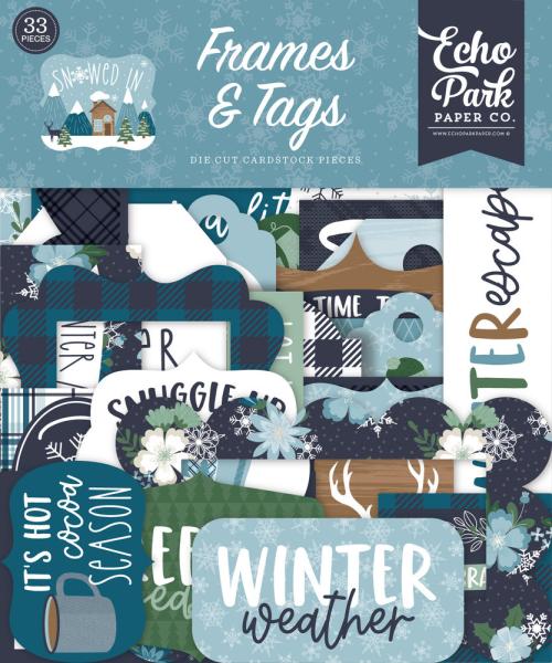 Echo Park -   Ephemera Frames & Tags - "Snowed In" - Stanzteile & Anhänger 