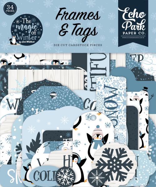 Echo Park -   Ephemera Frames & Tags - "The Magic Of Winter" - Stanzteile & Anhänger 