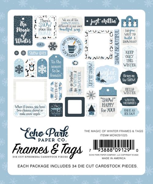 Echo Park -   Ephemera Frames & Tags - "The Magic Of Winter" - Stanzteile & Anhänger 