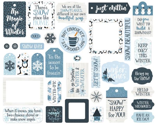Echo Park -   Ephemera Frames & Tags - "The Magic Of Winter" - Stanzteile & Anhänger 