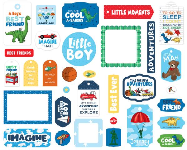Carta Bella - Ephemera Frames & Tags - "Little Boy " - Stanzteile & Anhänger 