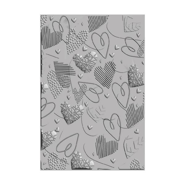 Sizzix 3D Embossing Folder Mark Making Hearts - 3D Prägefolder