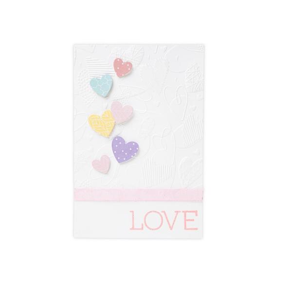 Sizzix 3D Embossing Folder Mark Making Hearts - 3D Prägefolder