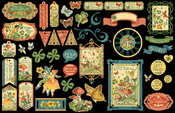 Graphic 45 "Little Things" Ephemera - Stanzteile