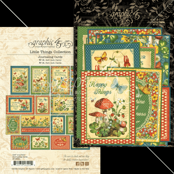 Graphic 45 "Little Things " Ephemera - Stanzteile & Journaling Cards