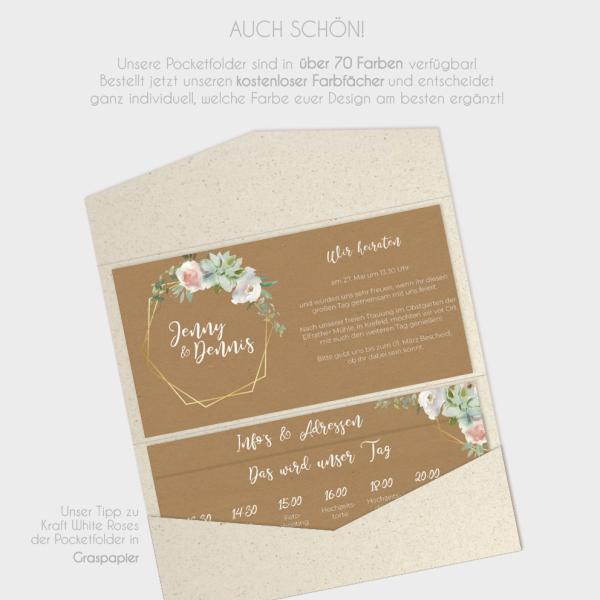 Einlegekarten-Bundle "Kraft White Roses" DIN Lang