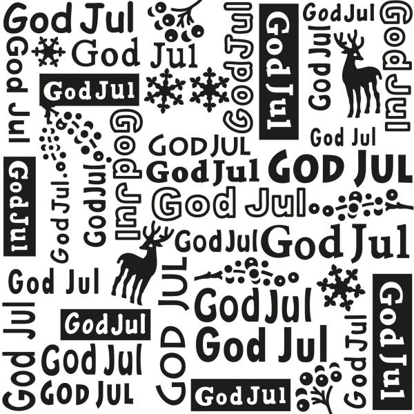 Nellie's Choice - Background Embossing Folder - "  Text God Jul " - Prägefolder