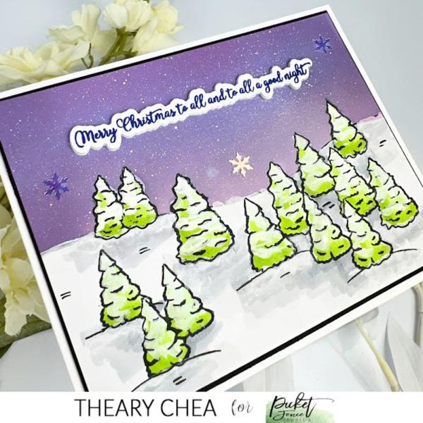 Picket Fence Studios - Clear Stamp - "Winter Wonderland Trees" Stempel 