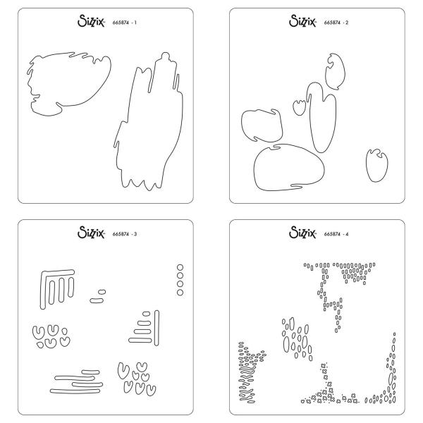 Sizzix Layered Stencil - Abstract Marks - Schablone