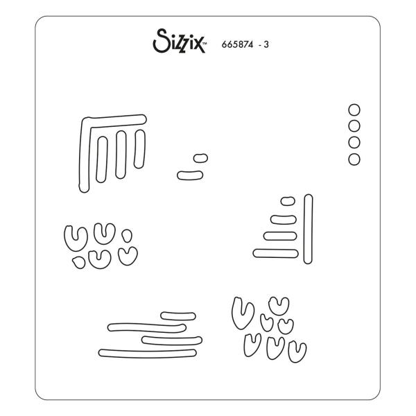 Sizzix Layered Stencil - Abstract Marks - Schablone