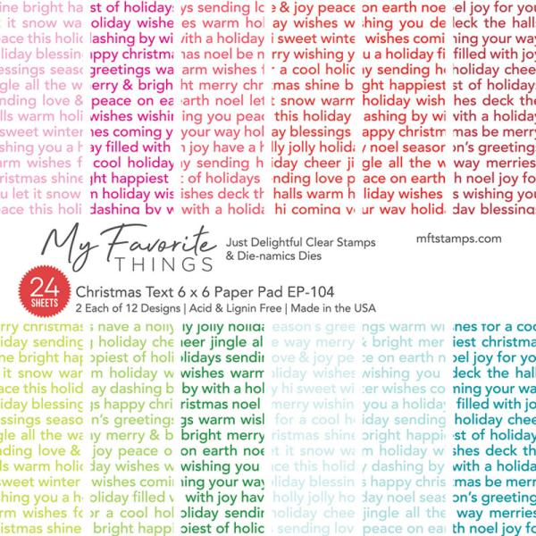 My Favorite Things Christmas Text 6x6 Inch Paper Pad